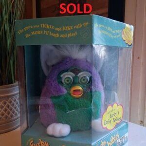 Vintage '99 Very Purple Furby Baby New In Box, Never Opened